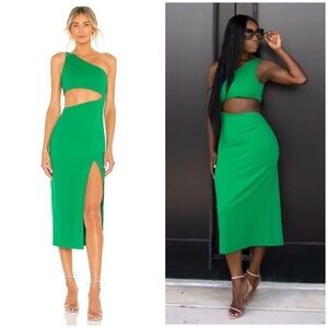 NBD Kody Cutout Midi Dress in Kelly Green L